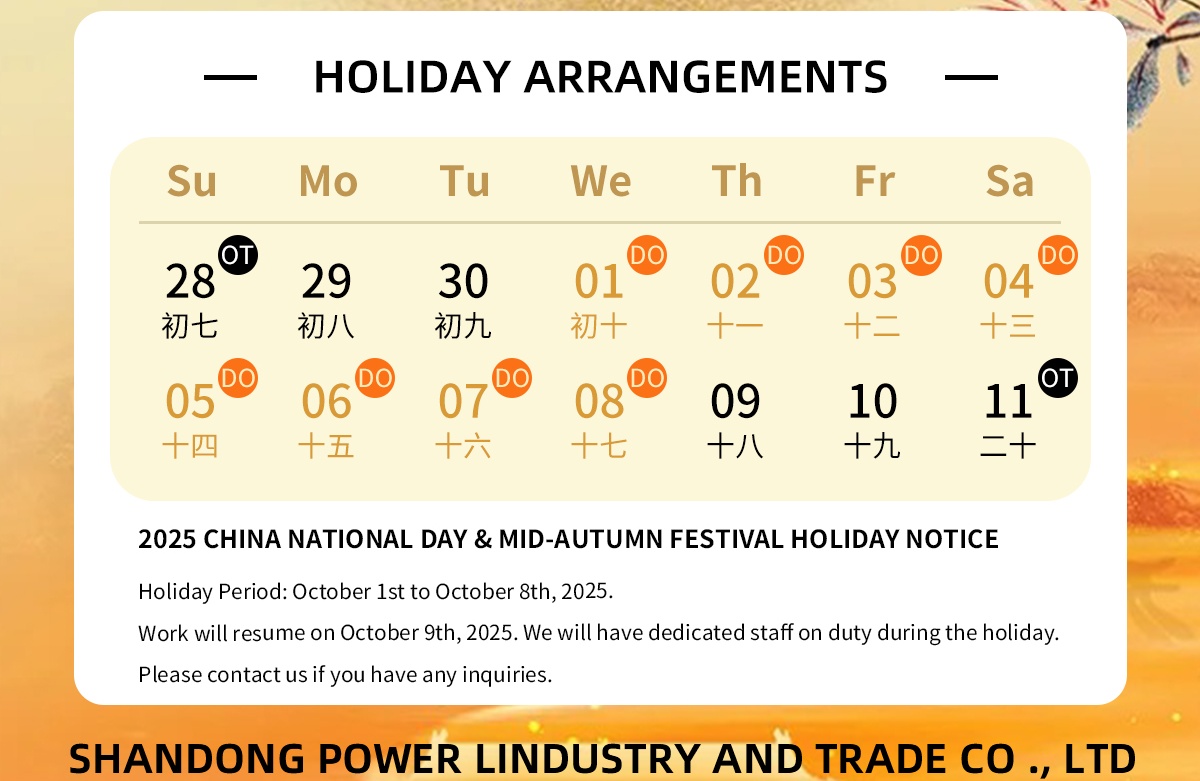 Avis de vacances : Fête nationale chinoise (du 1er au 8 octobre 2025)