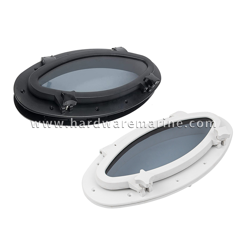 Fenêtre d'ouverture de hublot de bateau ovale en plastique